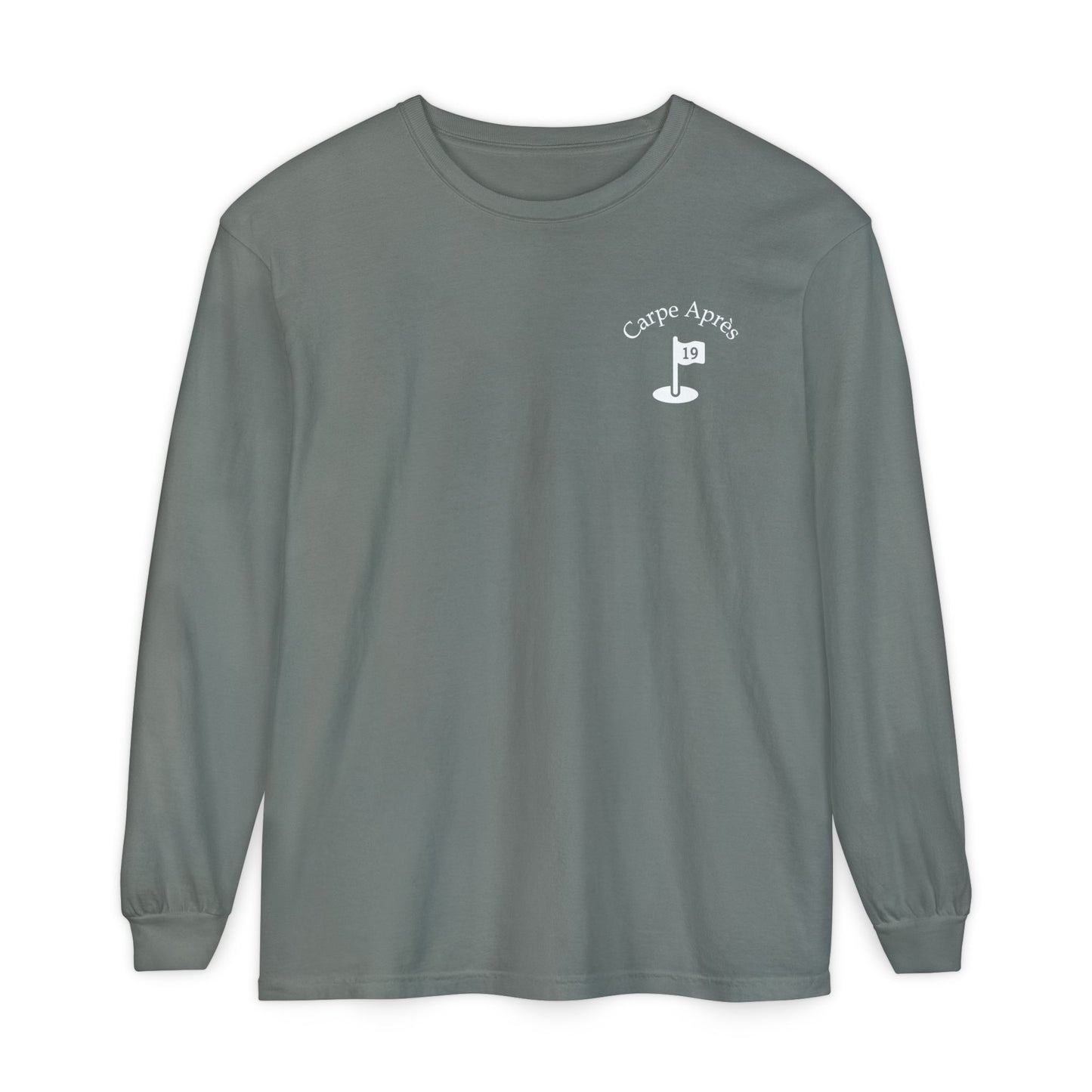 Carpe Après - Golf (OG) - Long Sleeve Tee (Small graphic on front, large graphic on back)