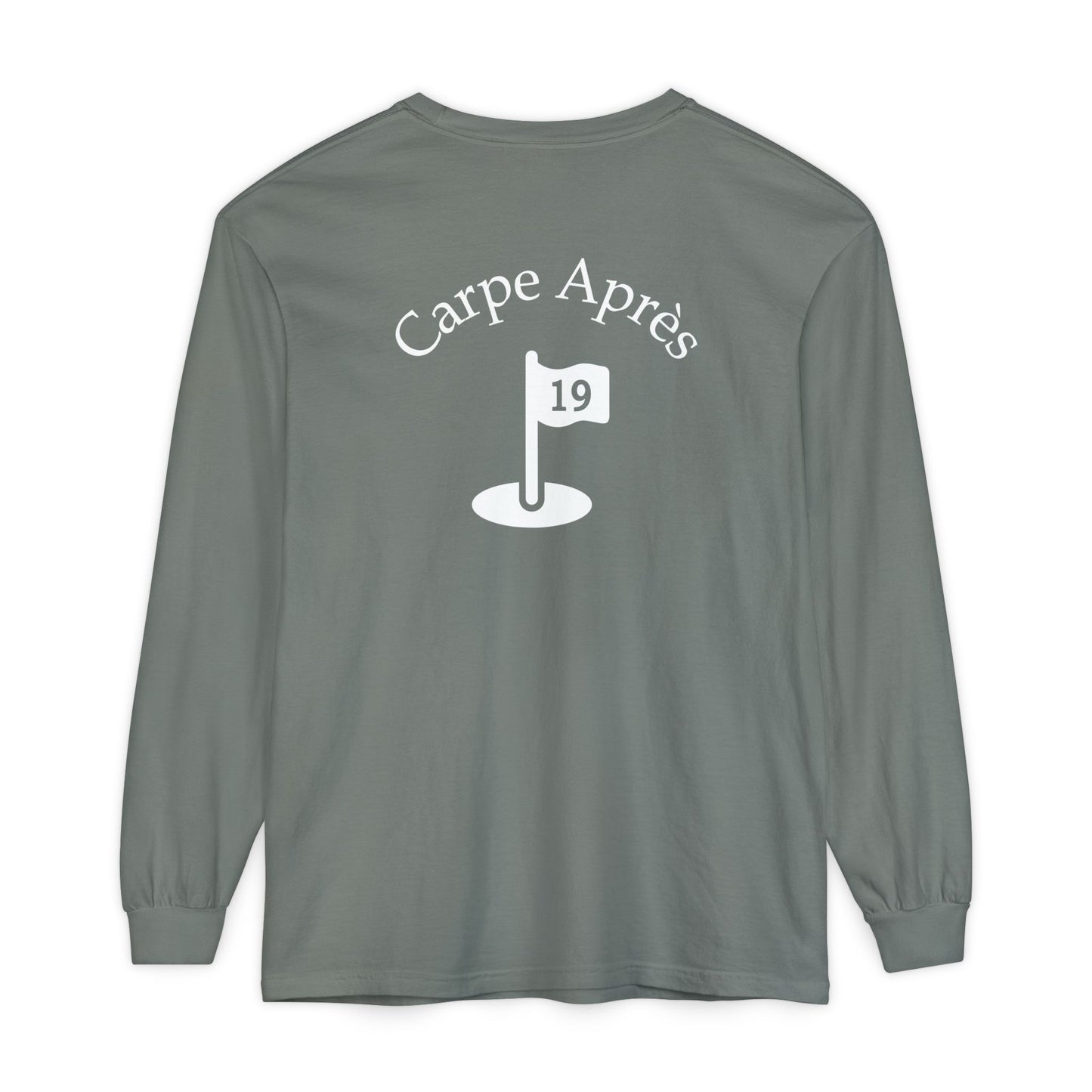 Carpe Après - Golf (OG) - Long Sleeve Tee (Small graphic on front, large graphic on back)