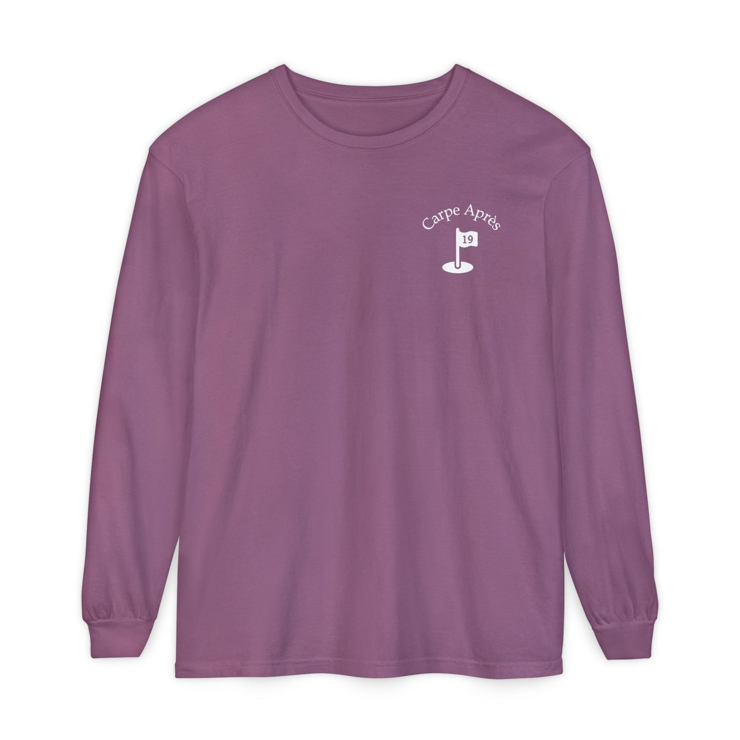 Carpe Après - Golf (OG) - Long Sleeve Tee (Small graphic on front, large graphic on back)