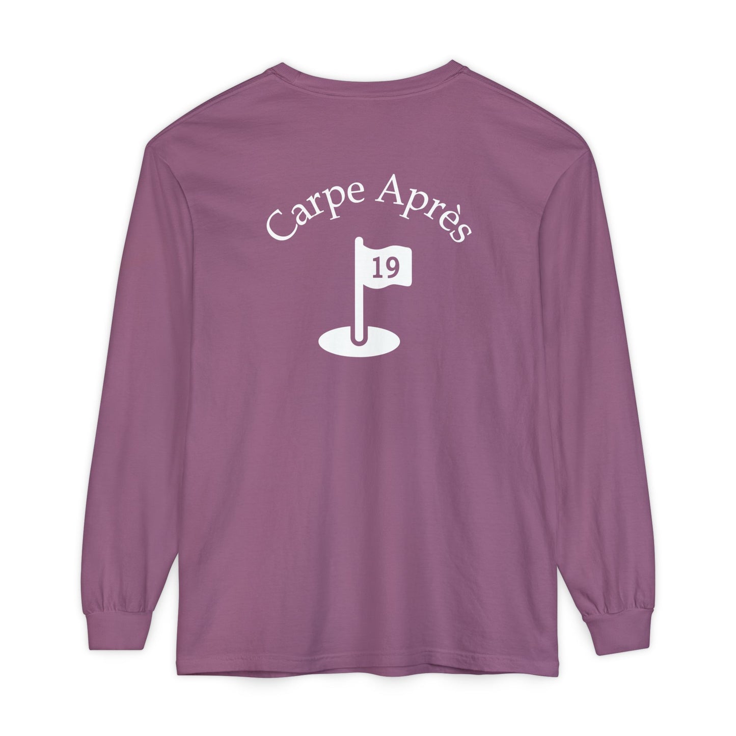 Carpe Après - Golf (OG) - Long Sleeve Tee (Small graphic on front, large graphic on back)