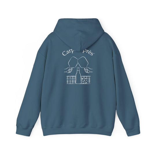 Carpe Après - Pickleball - Hoodie (Small graphic on front, large graphic on back)