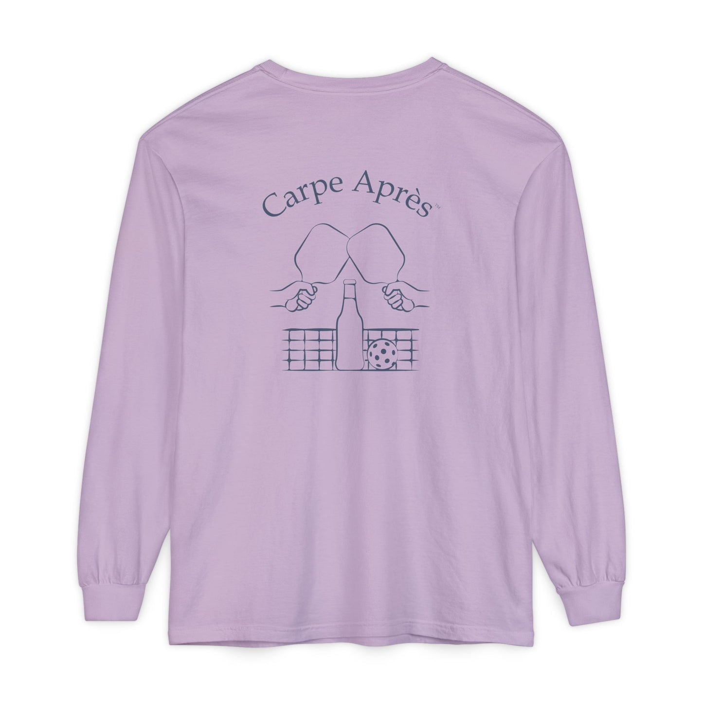 Carpe Après - Pickleball - Long Sleeve Tee (Small graphic on front, large graphic on back)