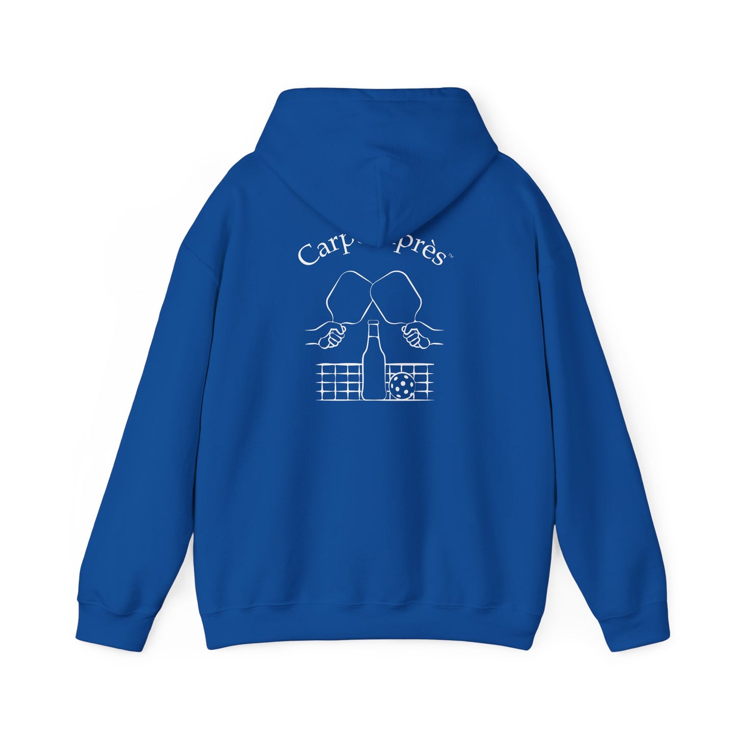 Carpe Après - Pickleball - Hoodie (Small graphic on front, large graphic on back)