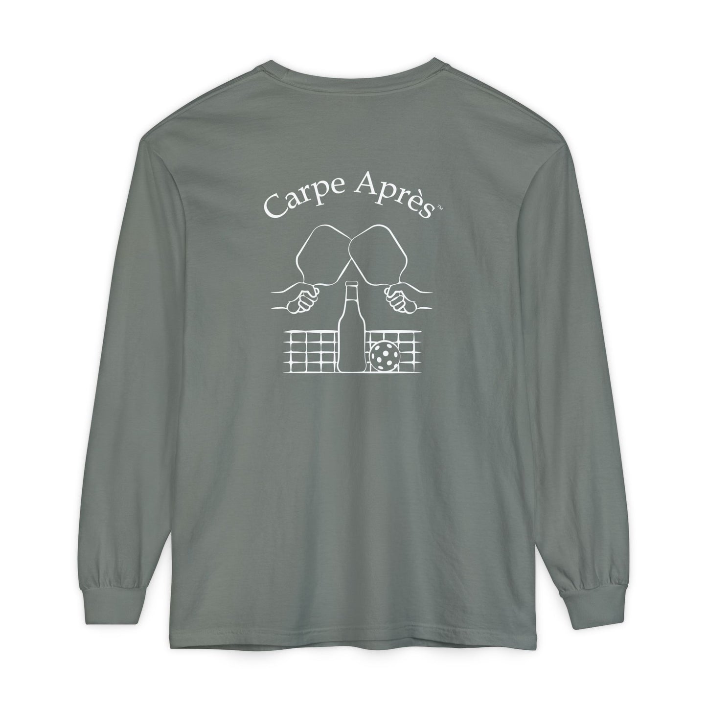 Carpe Après - Pickleball - Long Sleeve Tee (Small graphic on front, large graphic on back)