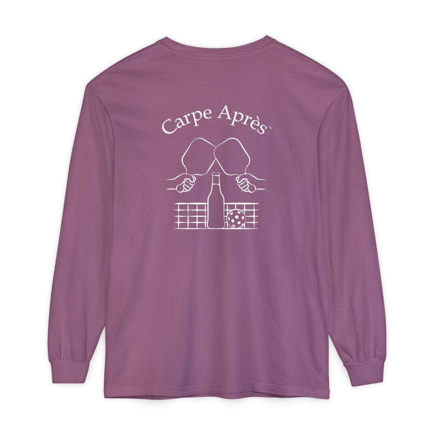 Carpe Après - Pickleball - Long Sleeve Tee (Small graphic on front, large graphic on back)