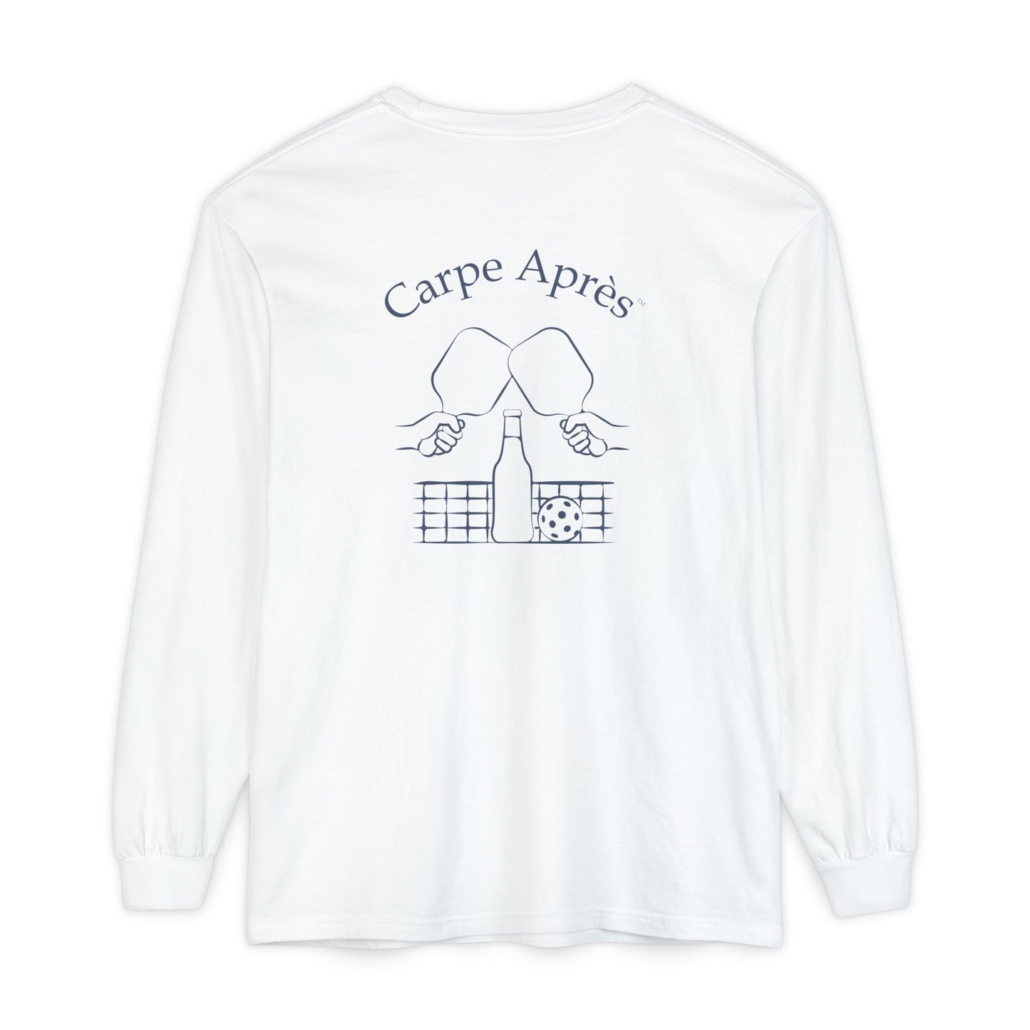 Carpe Après - Pickleball - Long Sleeve Tee (Small graphic on front, large graphic on back)