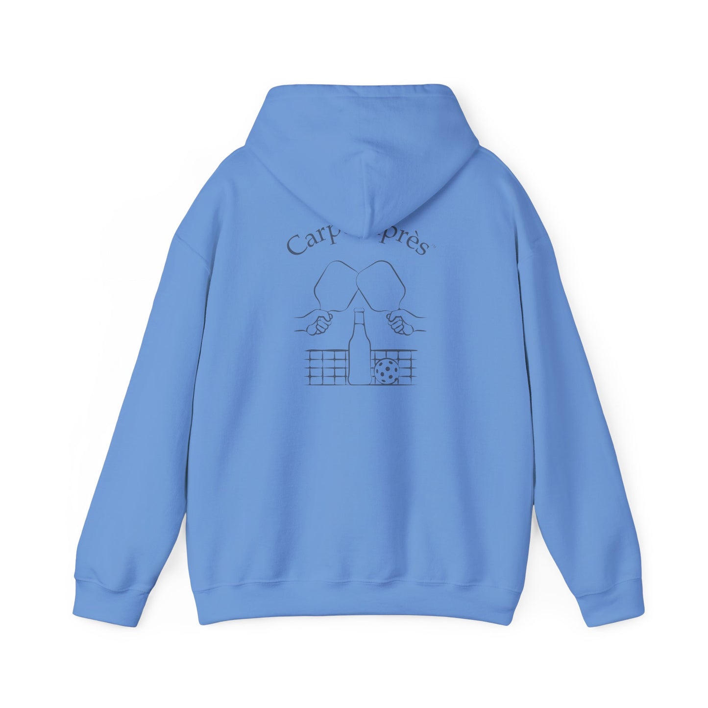 Carpe Après - Pickleball - Hoodie (Small graphic on front, large graphic on back)