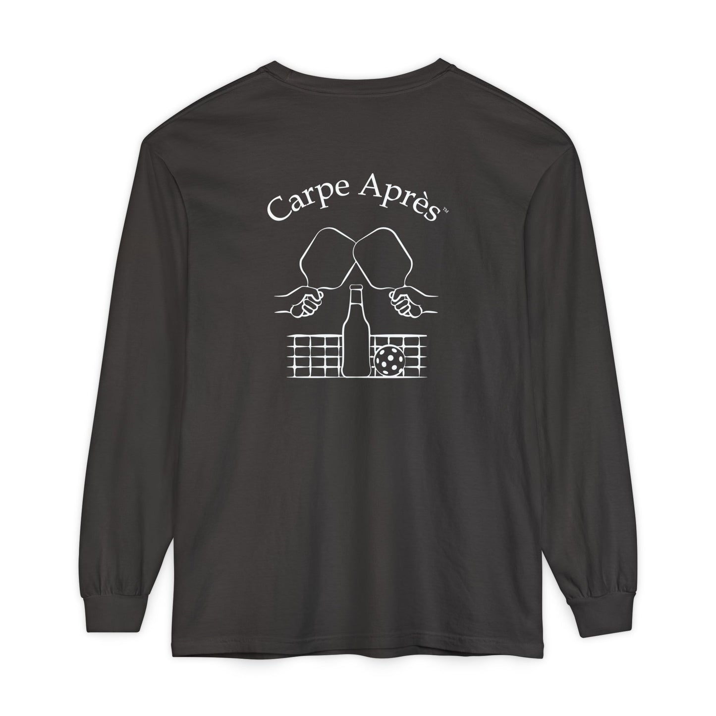 Carpe Après - Pickleball - Long Sleeve Tee (Small graphic on front, large graphic on back)