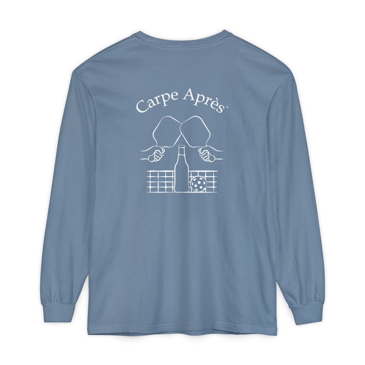 Carpe Après - Pickleball - Long Sleeve Tee (Small graphic on front, large graphic on back)